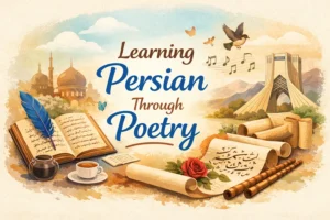 Learning Persian through poetry – Persian language learning with poetry illustration