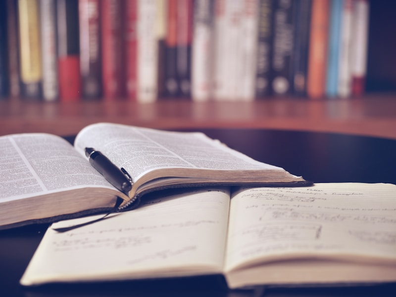 Open notebook studying
